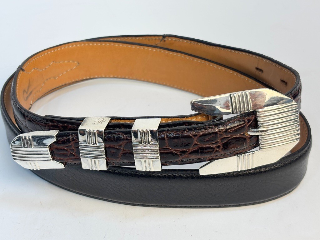 Southwestern Sterling Silver .925 Ranger Belt Buckle 34 Fred Coen Belt