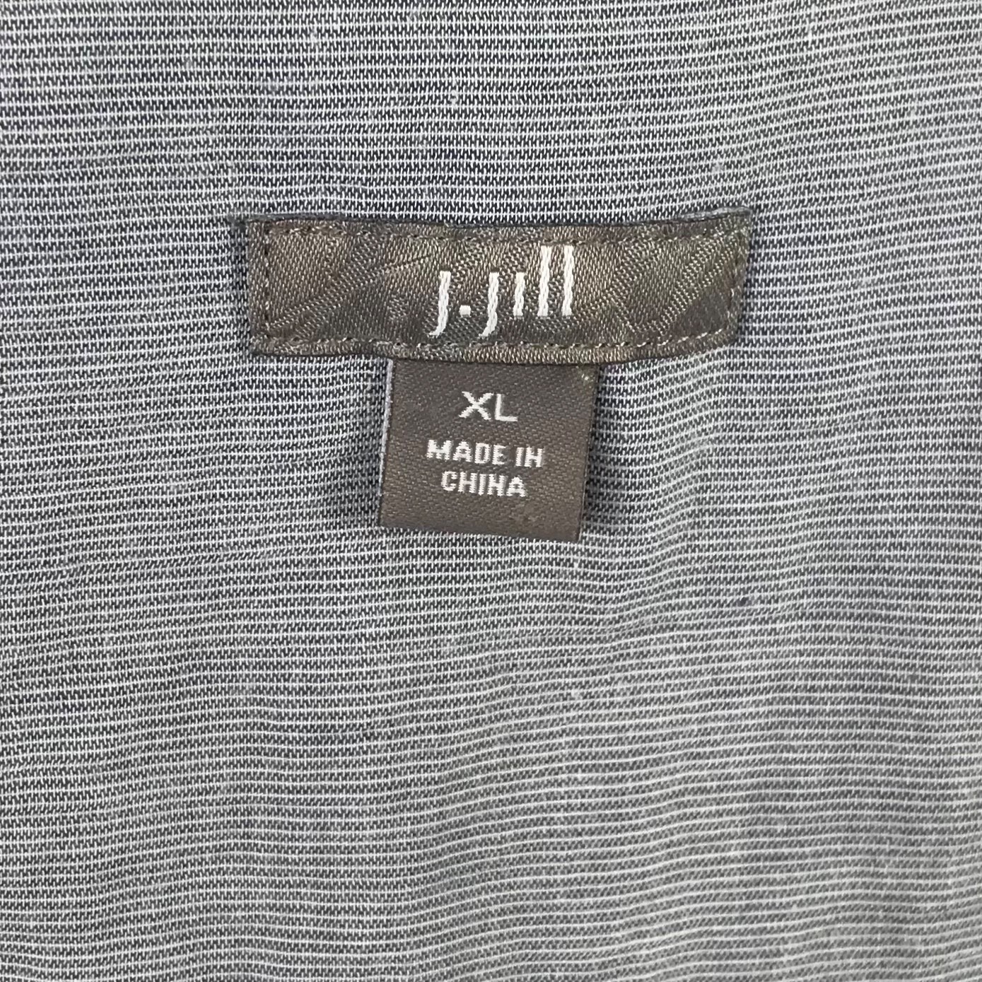 J Jill Blue/Gray Pleated Blouse Top Button Up 100% Cotton Cottagecore Size XL