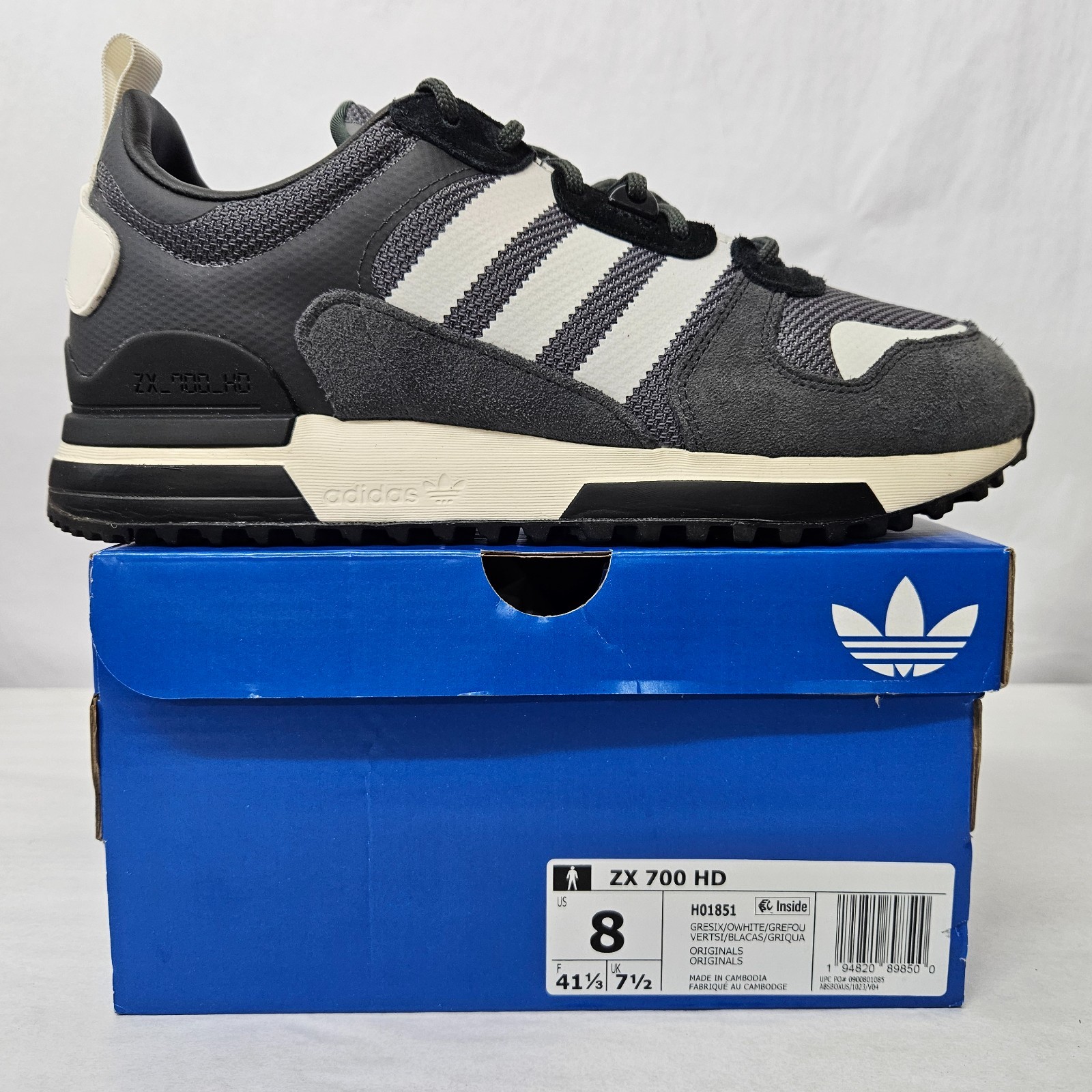 Adidas Originals ZX 700 HD Retro Sneakers H01851 Grey White Men’s Size 8
