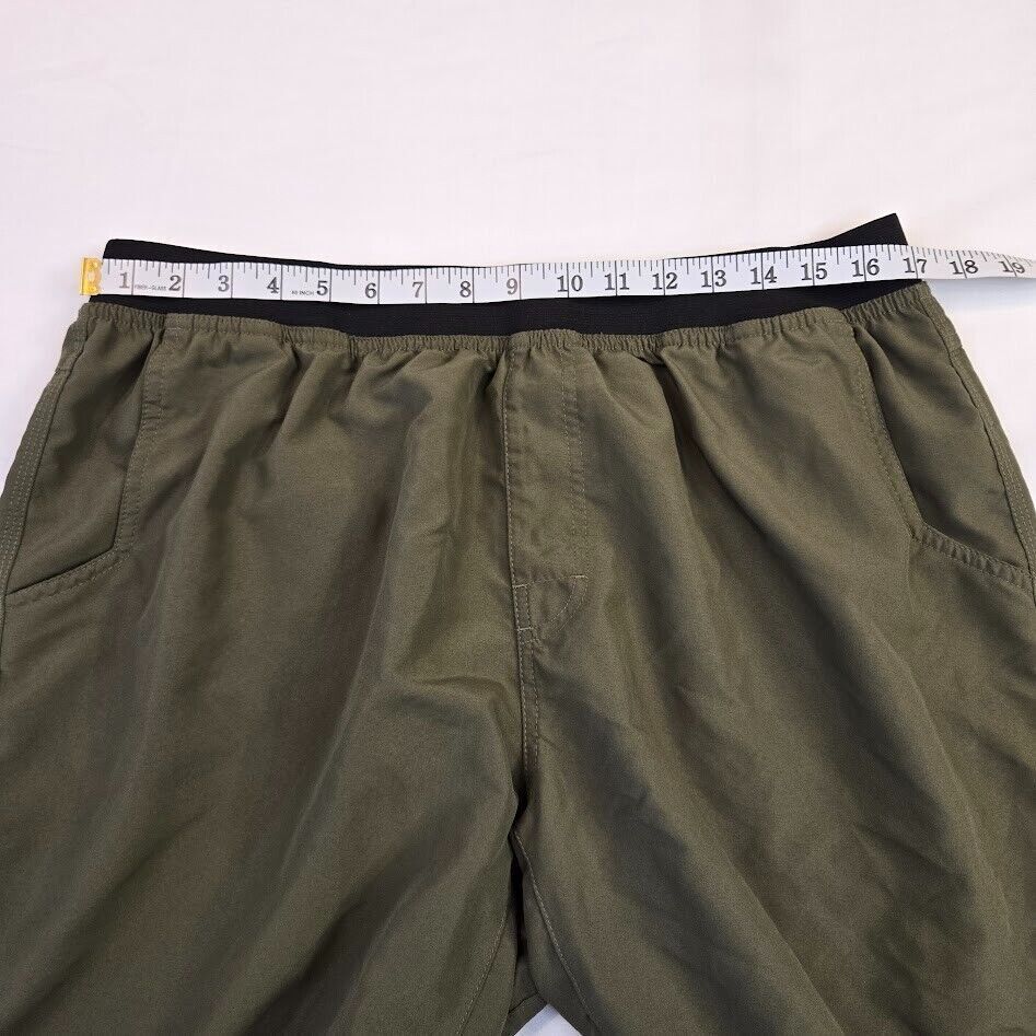 prAna Men’s Green Mojo Shorts 10″ Inseam Pull On Stretch Waist Size XXL