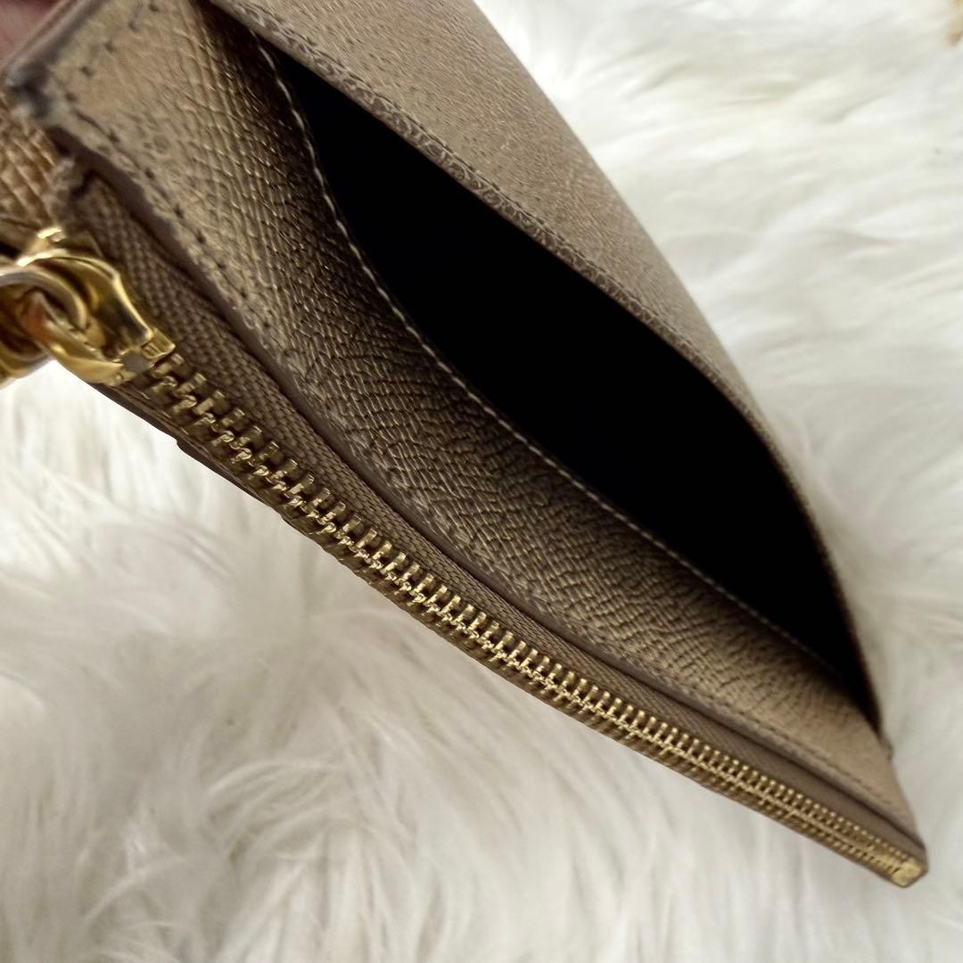 DOLCE & GABBANA DG Logo Card Case Coin Pouch Wallet Gold