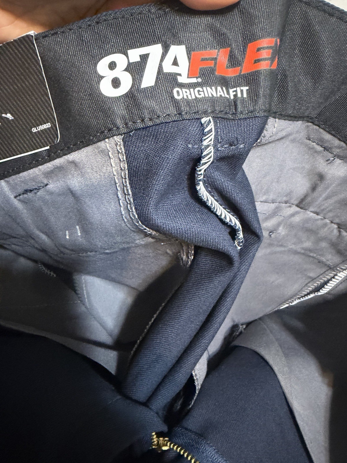 Dickies 874 Flex Original Fit Work Pants Blue Twill 34×34 D874FDN