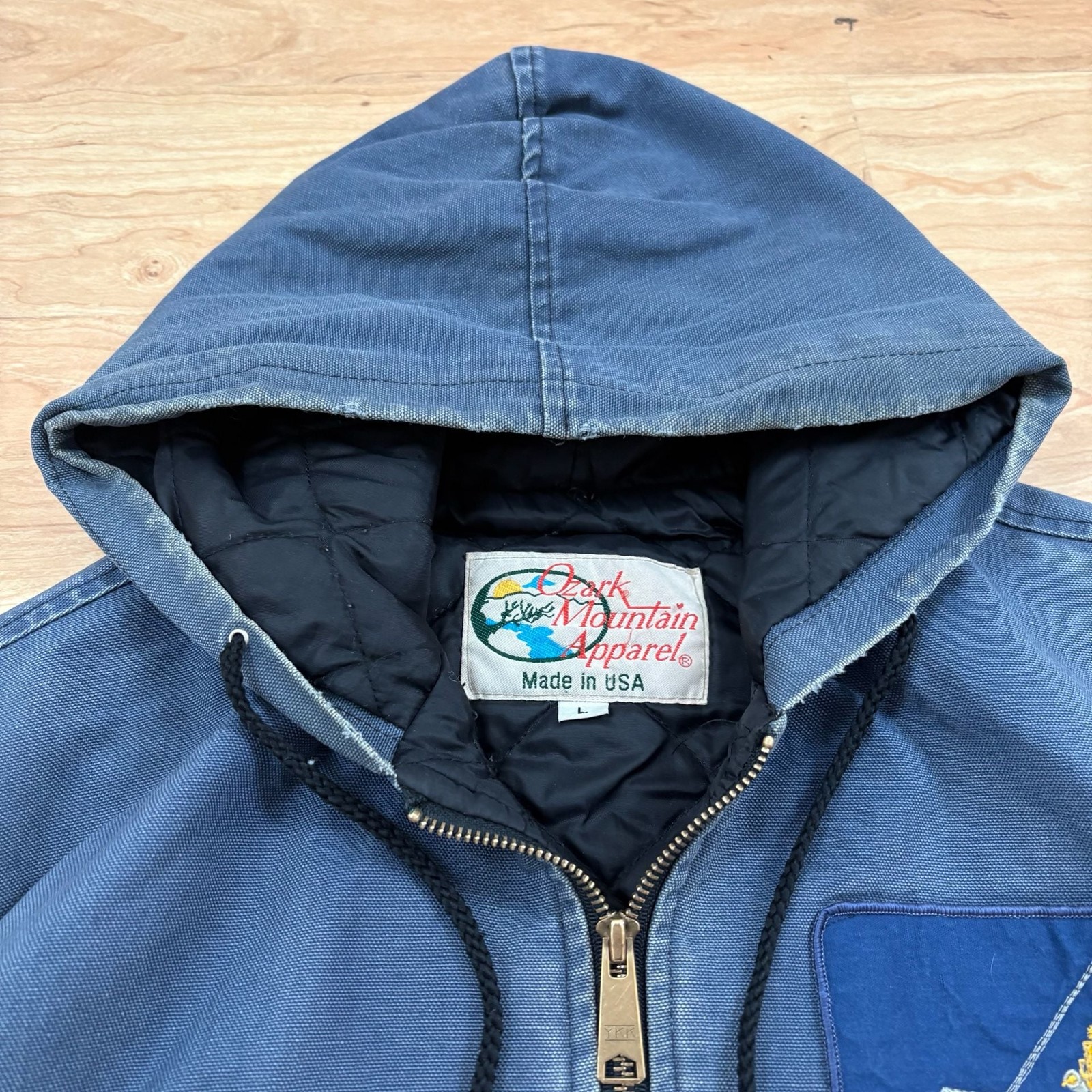 Vintage Ozark Mountain Apparel Quilted Lined Canvas Hooded Work Jacket