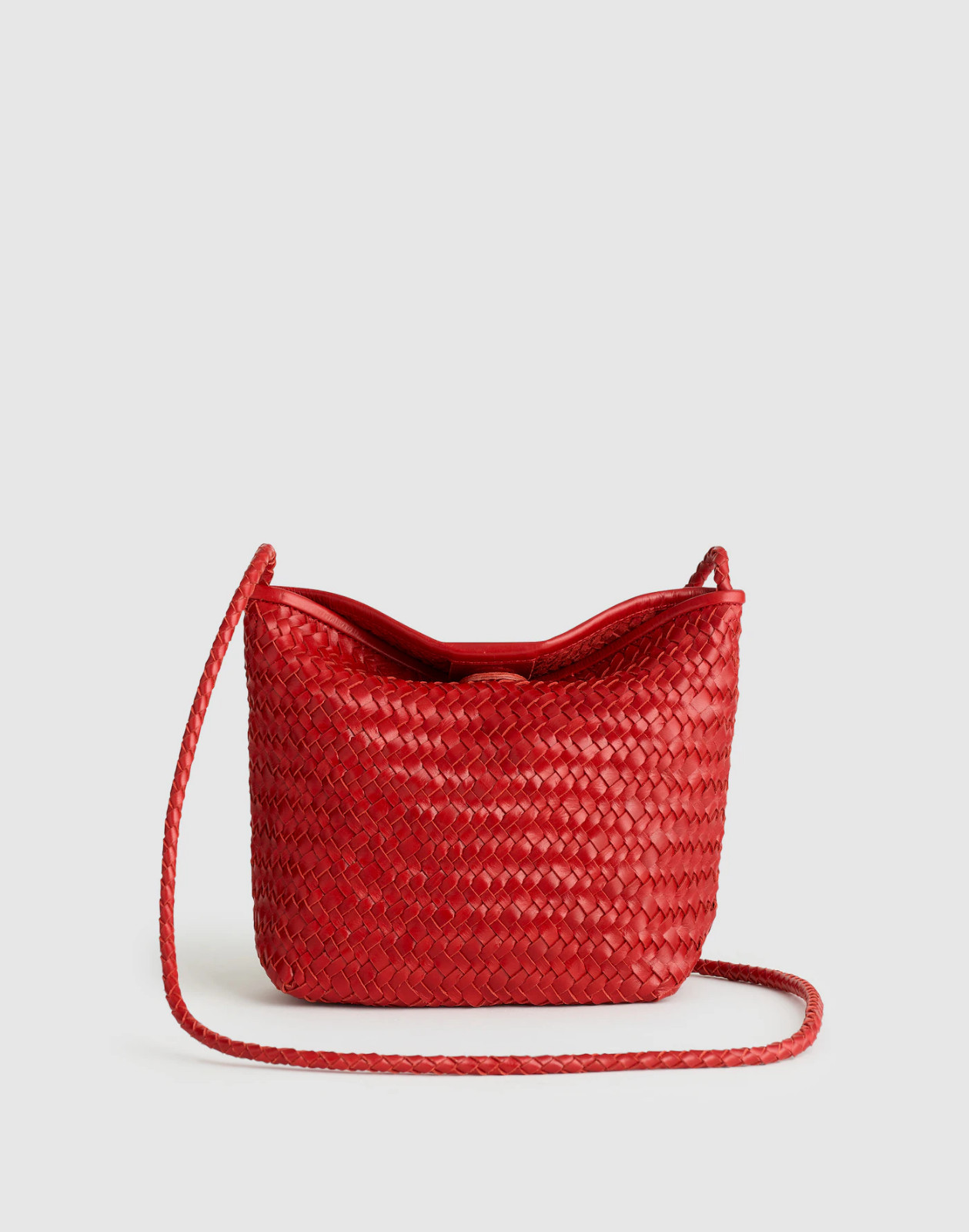 Madewell Signature Woven Crossbody Bag Scarlet Leather Magnetic NZ769