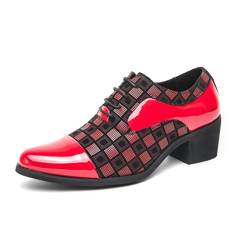 With 6 Cm Heel Extra Height Business Formal Pointed Leather Shoes for Men
