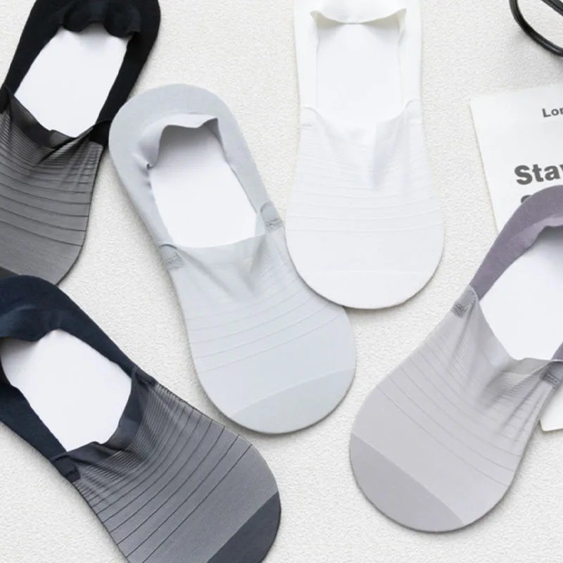 3 Pairs Men’s Low Cut Invisible Socks Mesh Summer Silicone Non Slip Comfort Fit