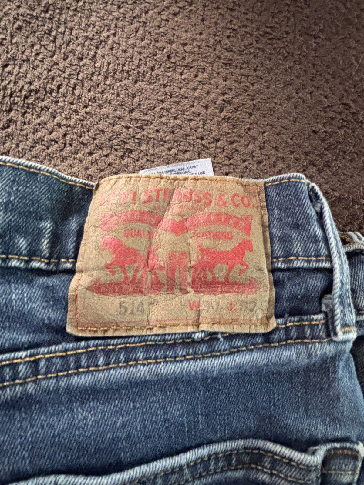 Levis 514 Jeans Mens 30×32 Blue Denim Straight Fit Leg Dark Wash Red Tab