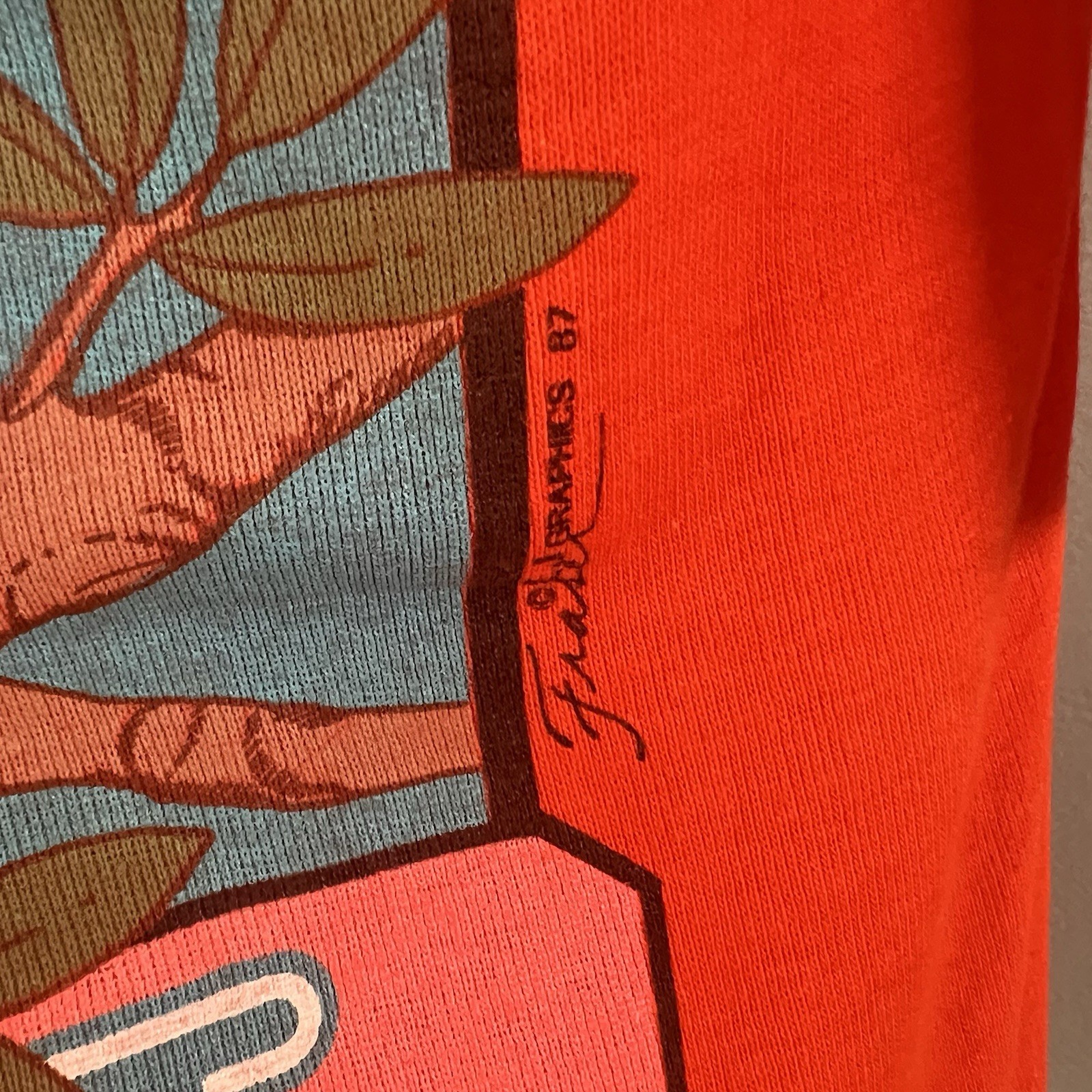 Vintage Koala Light Shirt Womens Medium Frate Graphic 87 USA Orange