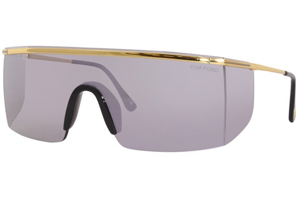 NEW TOM FORD PAVLOS-02 TF980 30C Shiny Gold/Lght Grey Silver Mirror 150 115 02mm