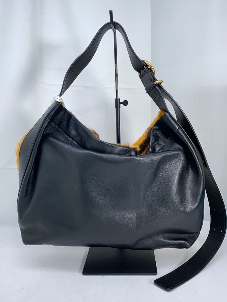 Jil Sander Shoulder Bag Multicolor Animal Print Cowhide Leather Width 12.6in 99