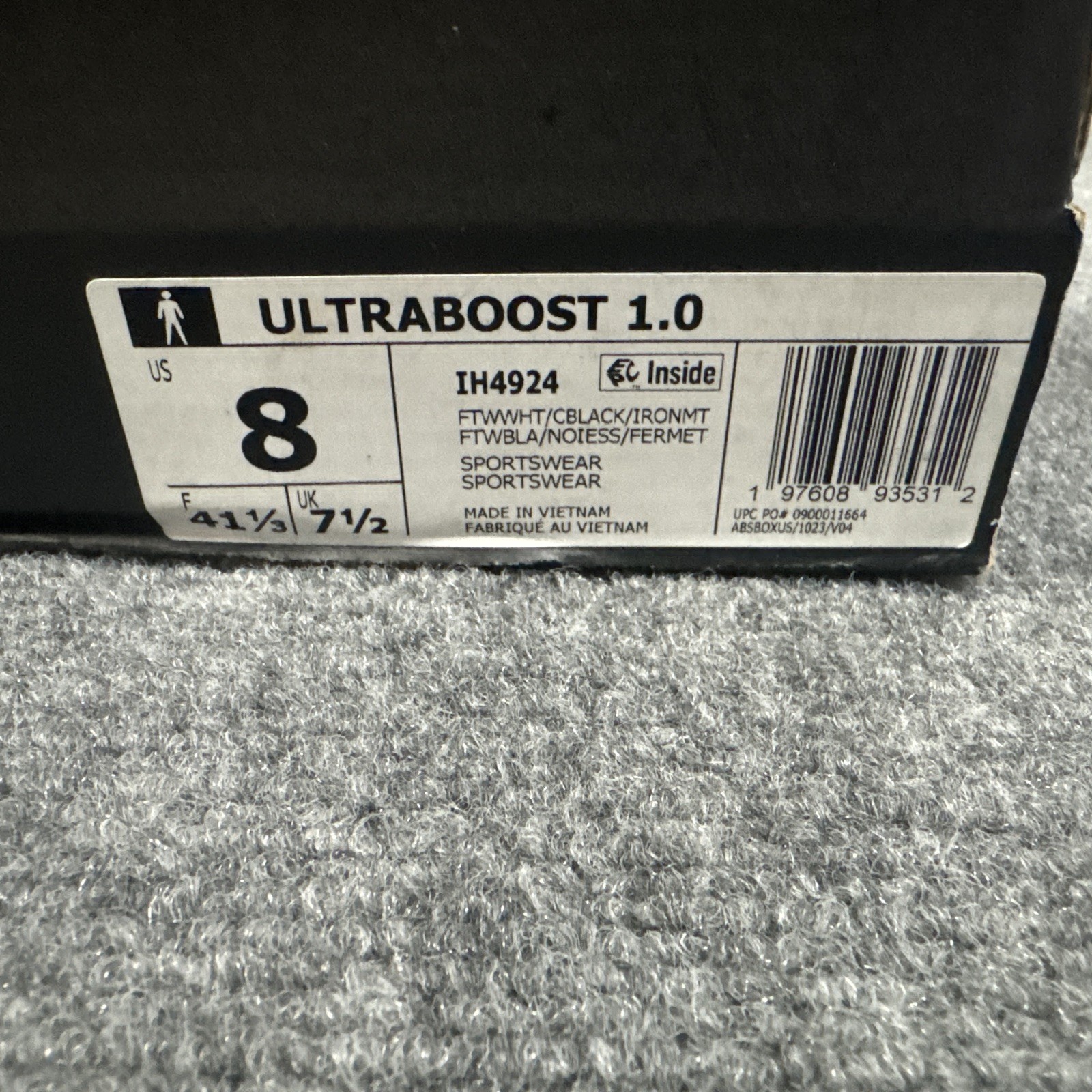 adidas UltraBoost 1.0 ‘Oreo’ IH4924 NWB Sz 8 Men’s Shoes, Sneaker
