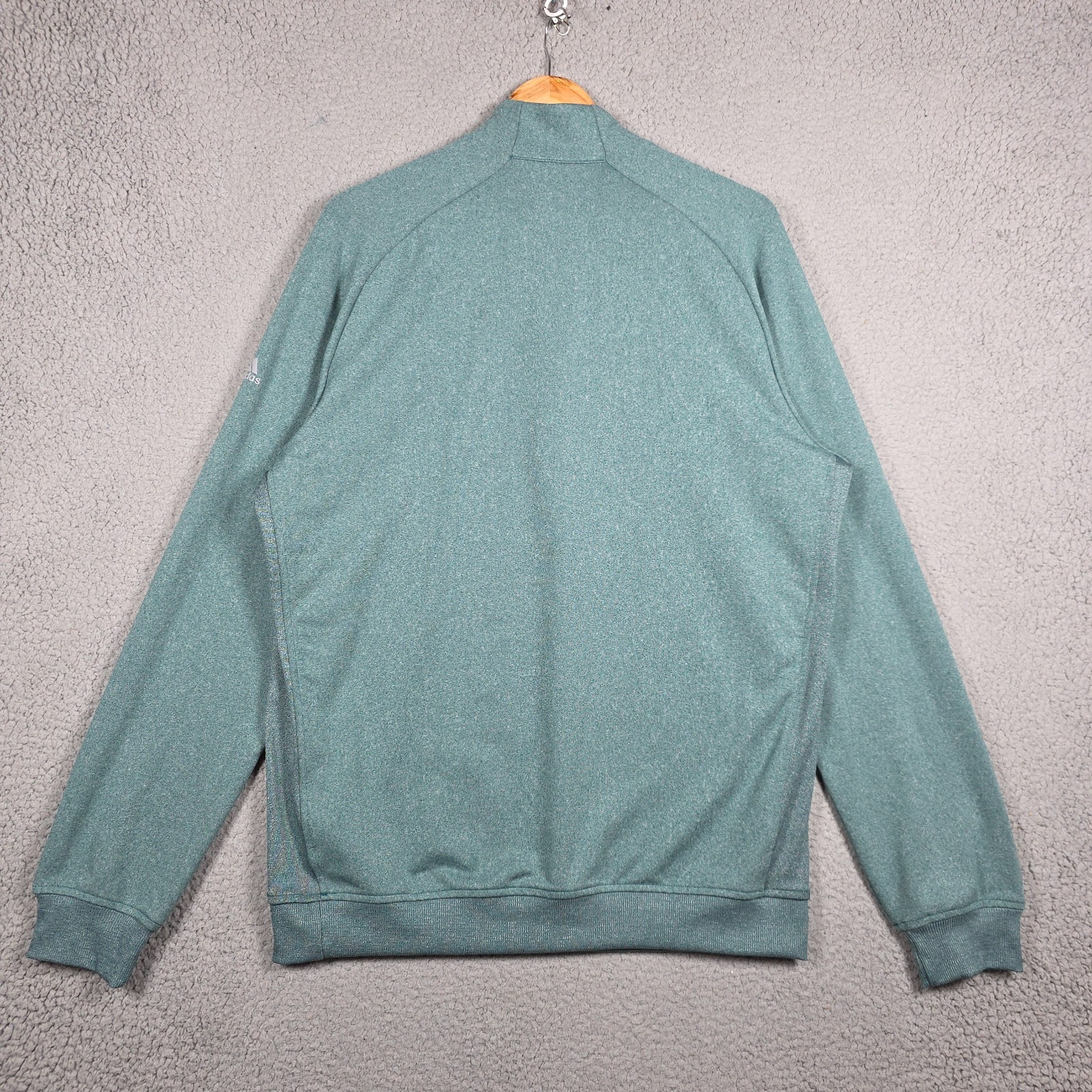 Adidas Golf Pullover Medium Hazel Blue 1/2 Zip Performance Stretch Lightweight
