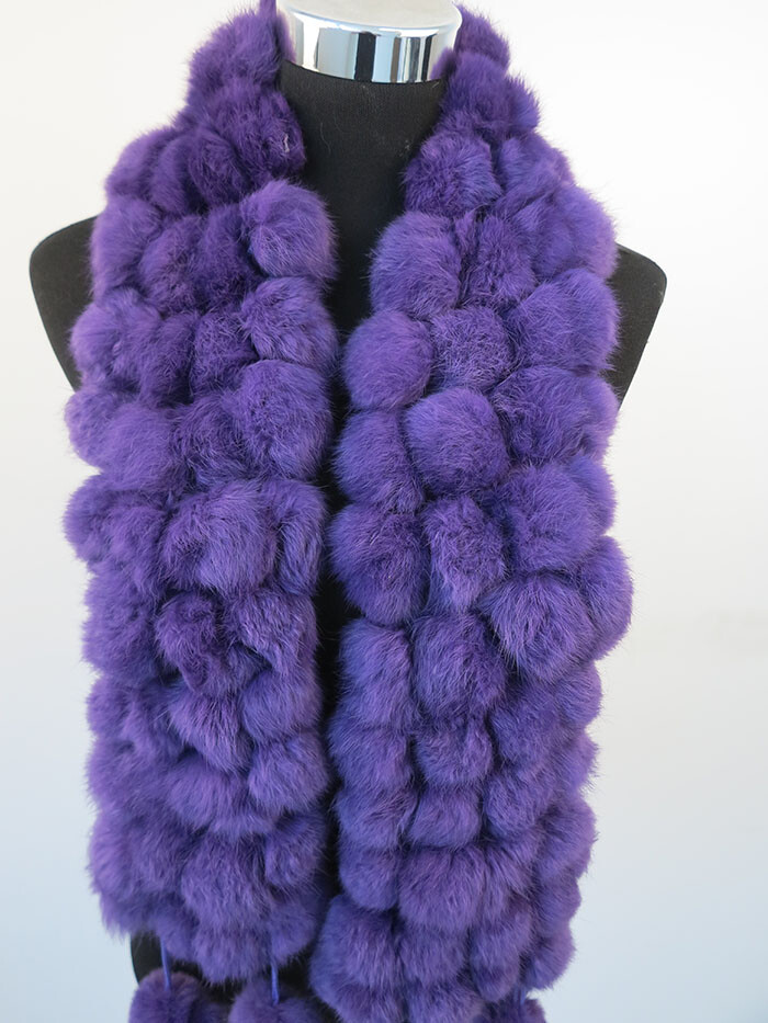 100% real rabbit fur pom poms scarf/ cape/ wrap 7 wonderful color available