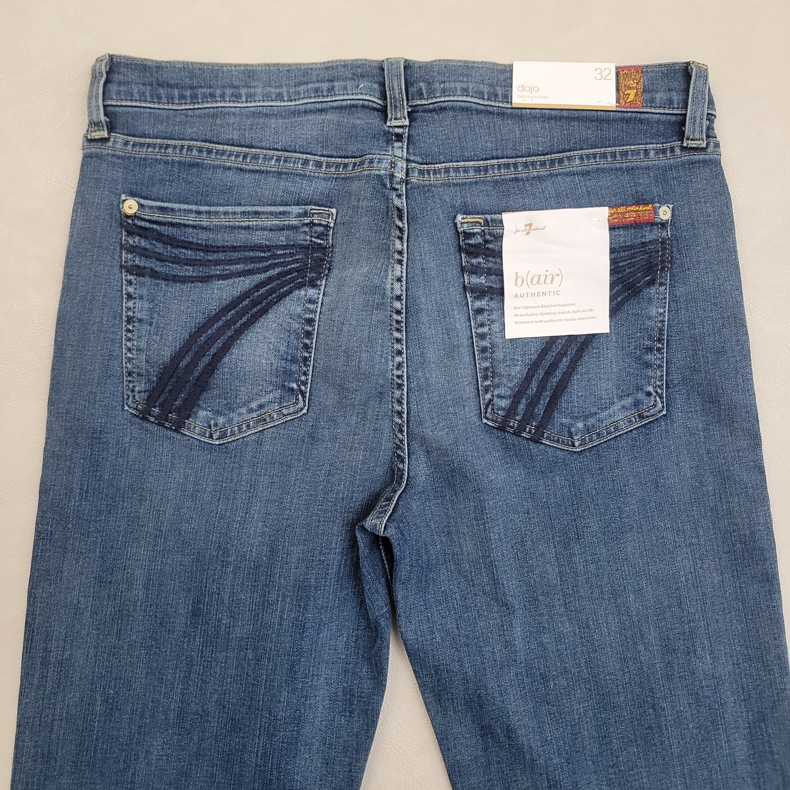 7 For All Mankind Tailorless Dojo Wide Leg Flare Trouser Blue Jeans Size 32×34