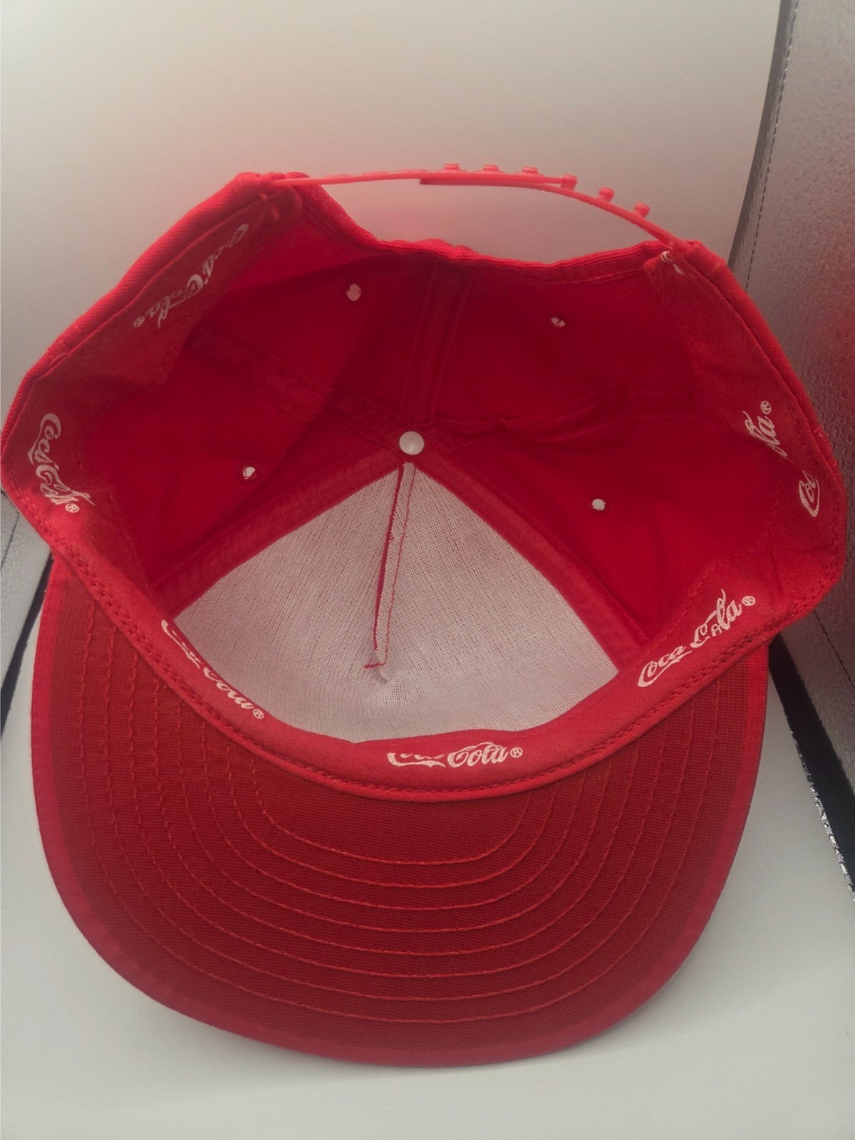 Vintage Coca Cola Hat Cap Snapback Red Pewter Badge Coke Soda