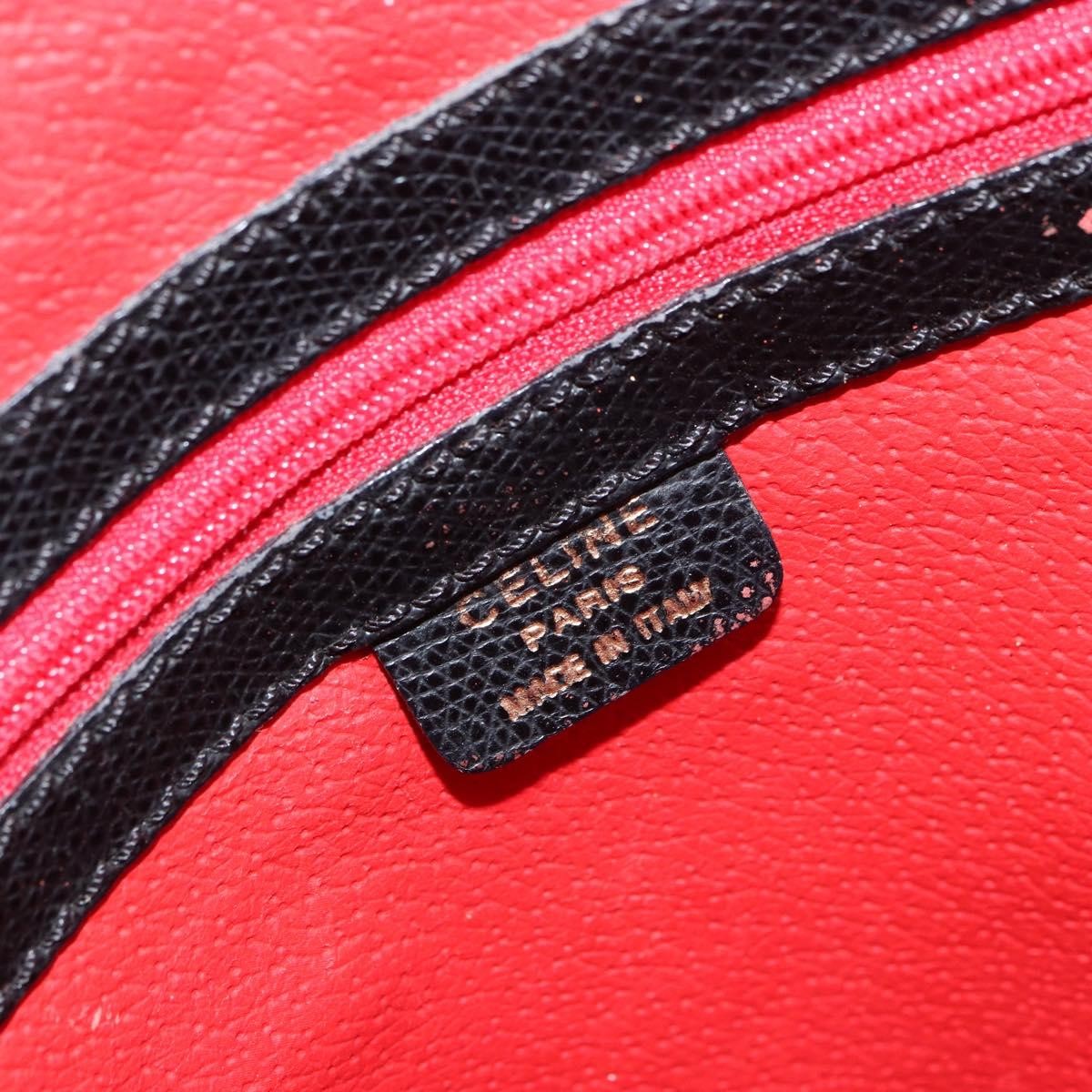 CELINE Hand Bag Leather Black Gold Auth ep12323