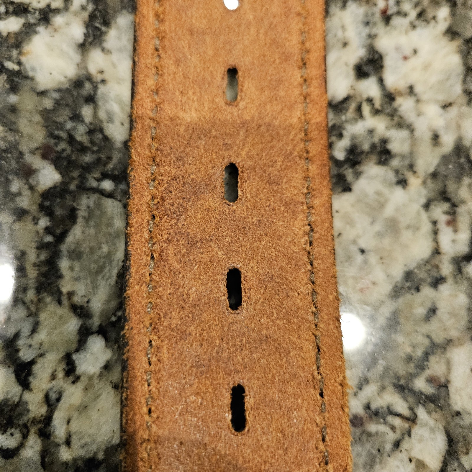 NWOT Rare Chambers Leather Money Belt 38 Brown Basketweave USA Hidden Zip, 1.5″