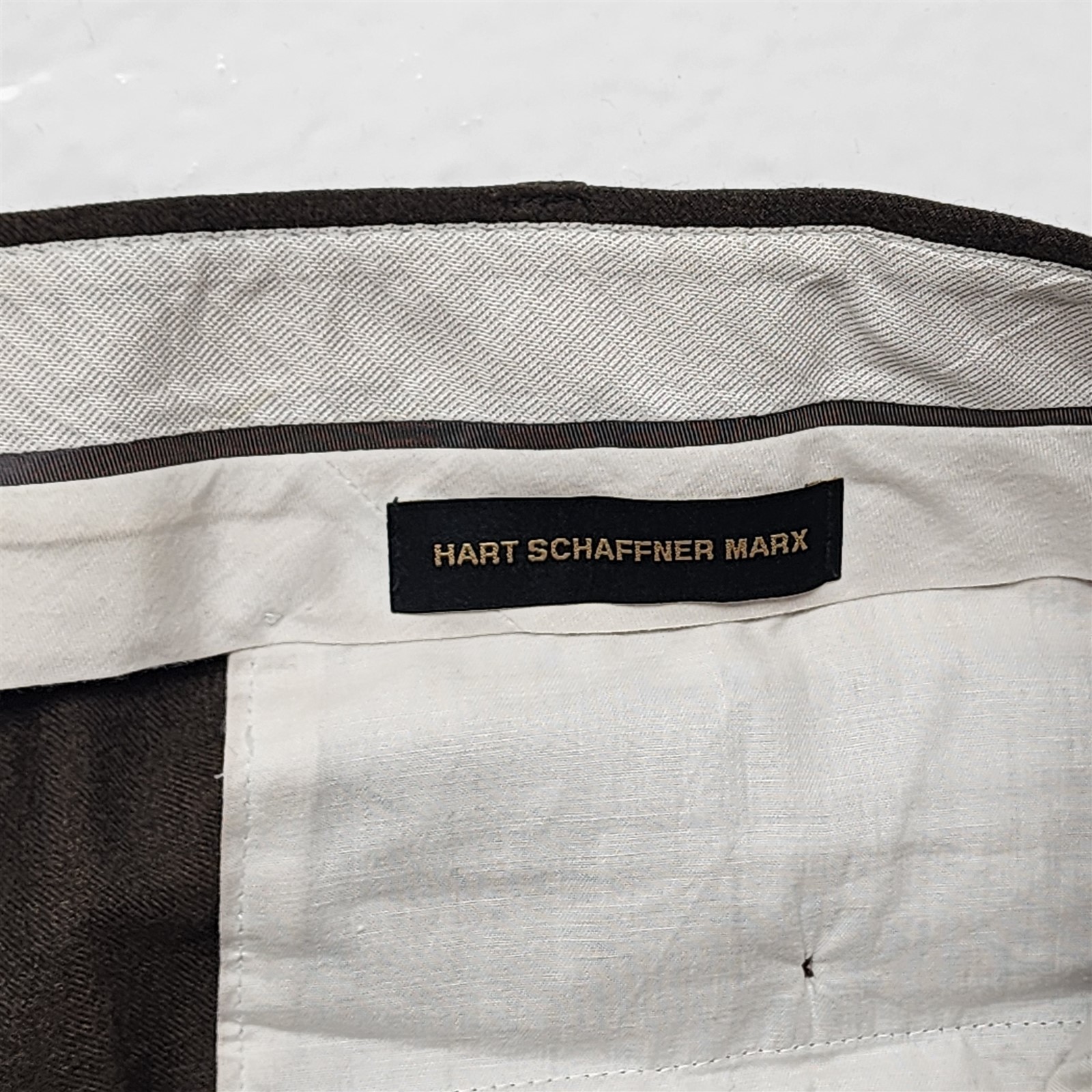 Vtg Hart Schaffner Marx 48×30 Brown Wool Flannel Old Money High Waist Trousers