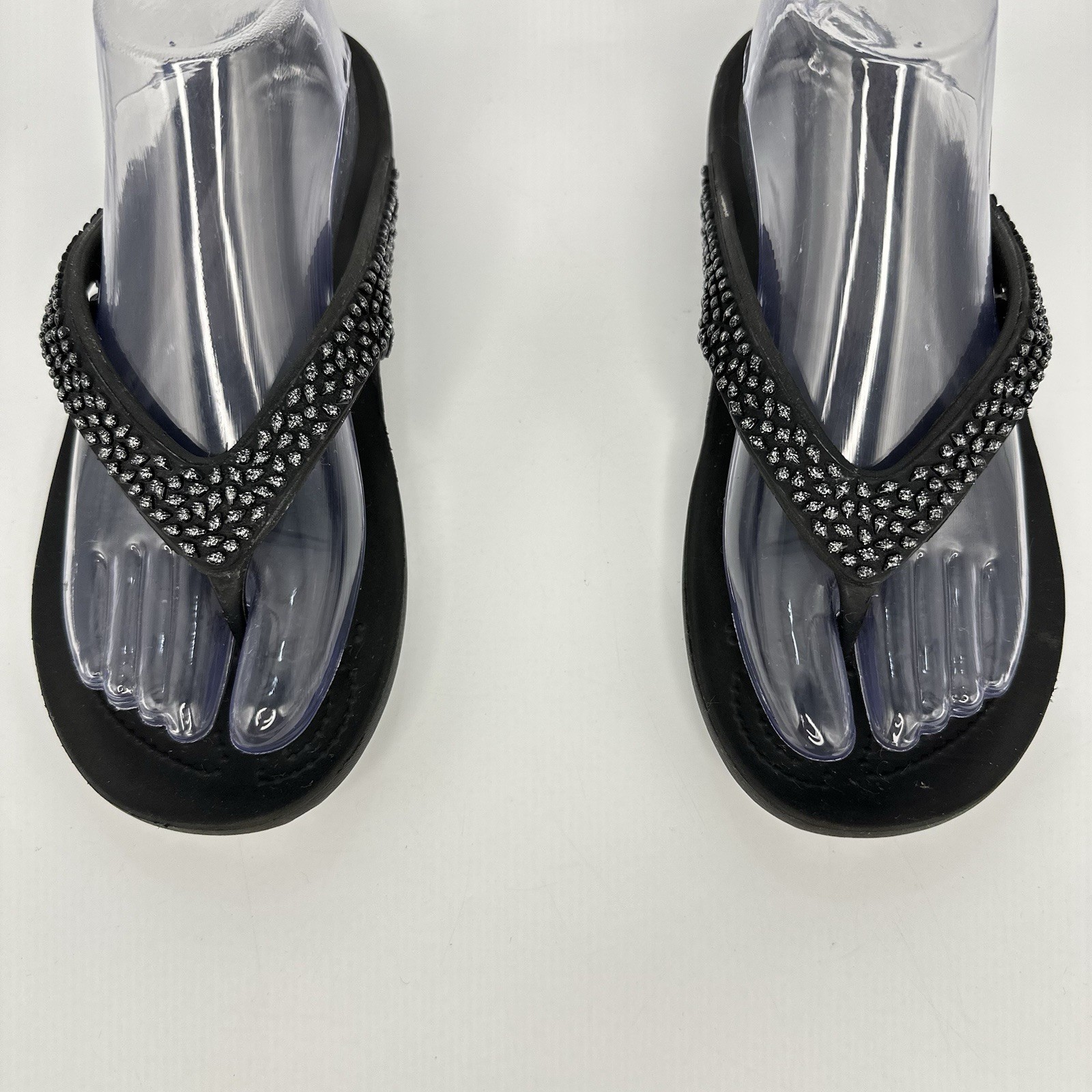Crocs-Kadee II Embellished Size 8 Women Sandal Flip Flop Thong Black 205741
