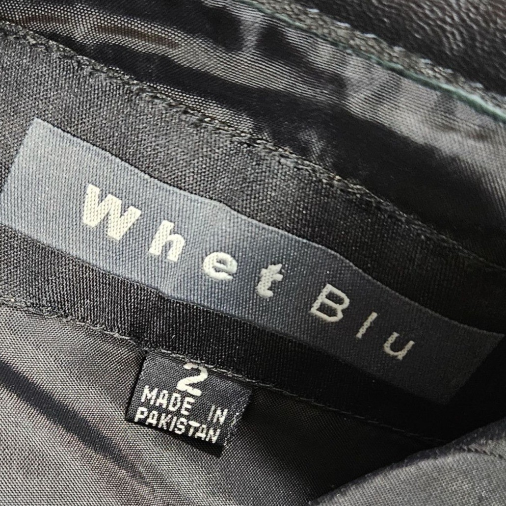 Whet Blu Leather Pants Womens 2 Black Straight Leg Biker Motorcycle Western READ