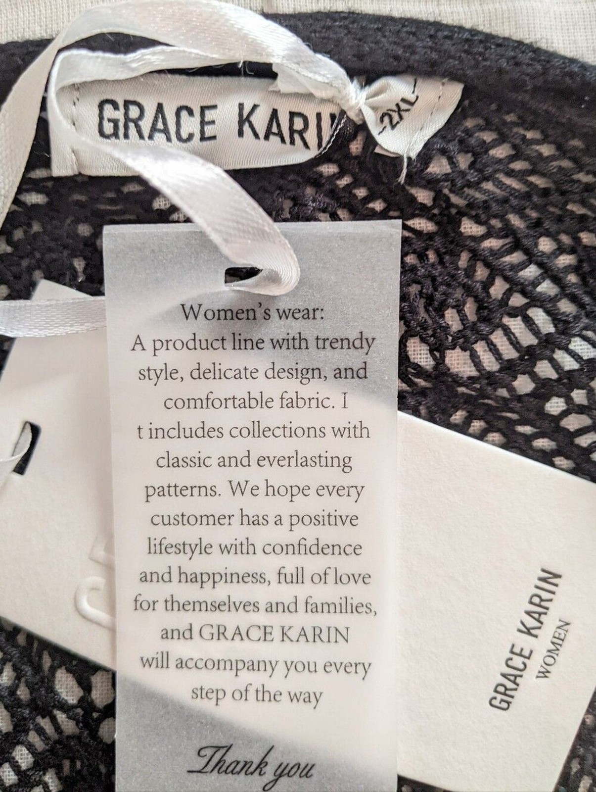 Grace Karin Black Open Weave Cardigan Long Size 2XL New
