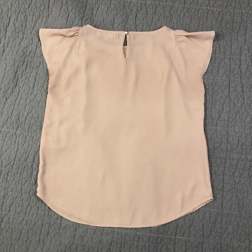 Philosophy Blouse Women Small Pink Chiffon Cap Sleeve Pullover Republic Top