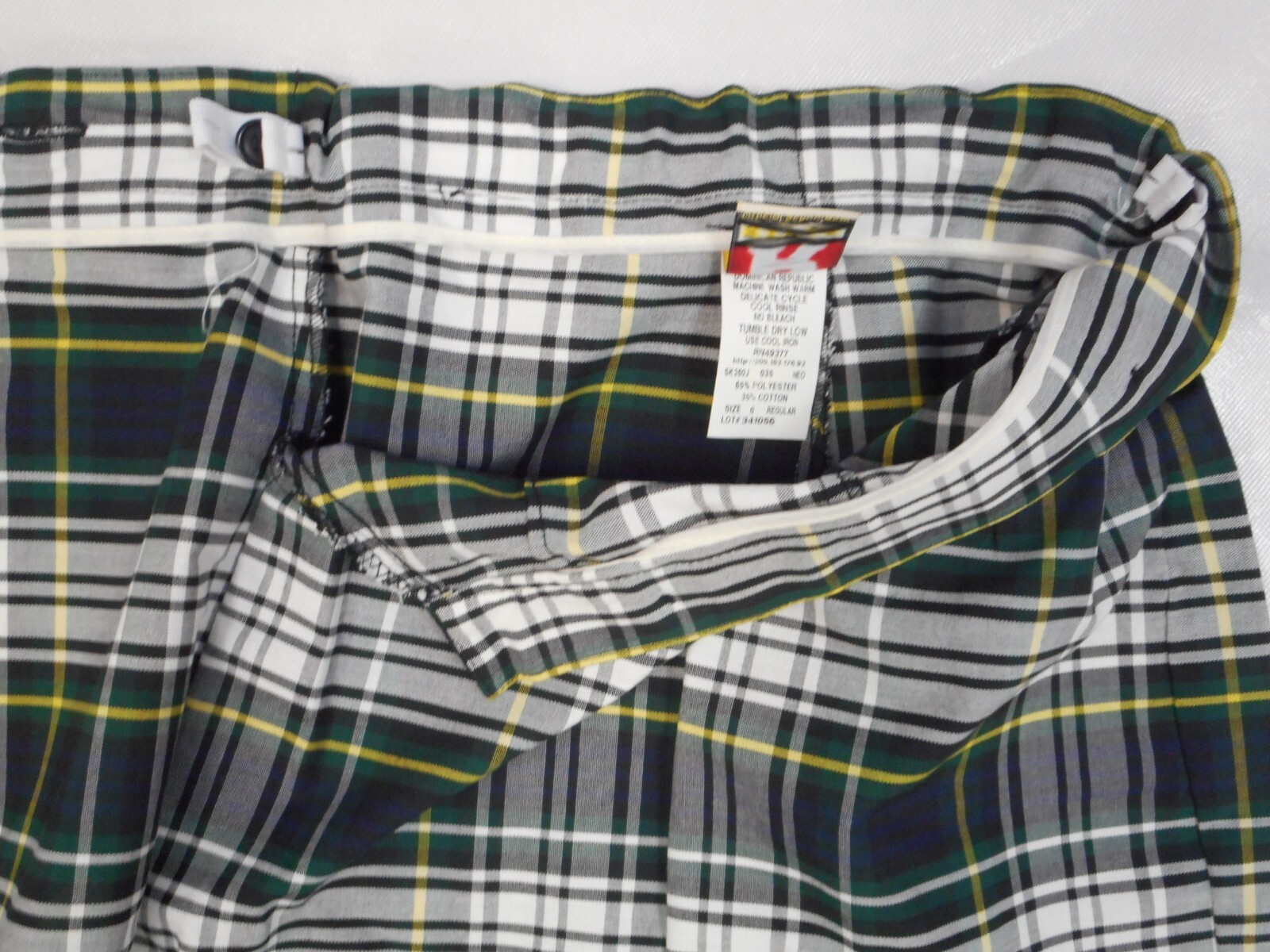 Girls R/K Multi-Color Plaid Box Pleat Culotte Uniform Skort Reg,plu Sz 6 -14 1/2