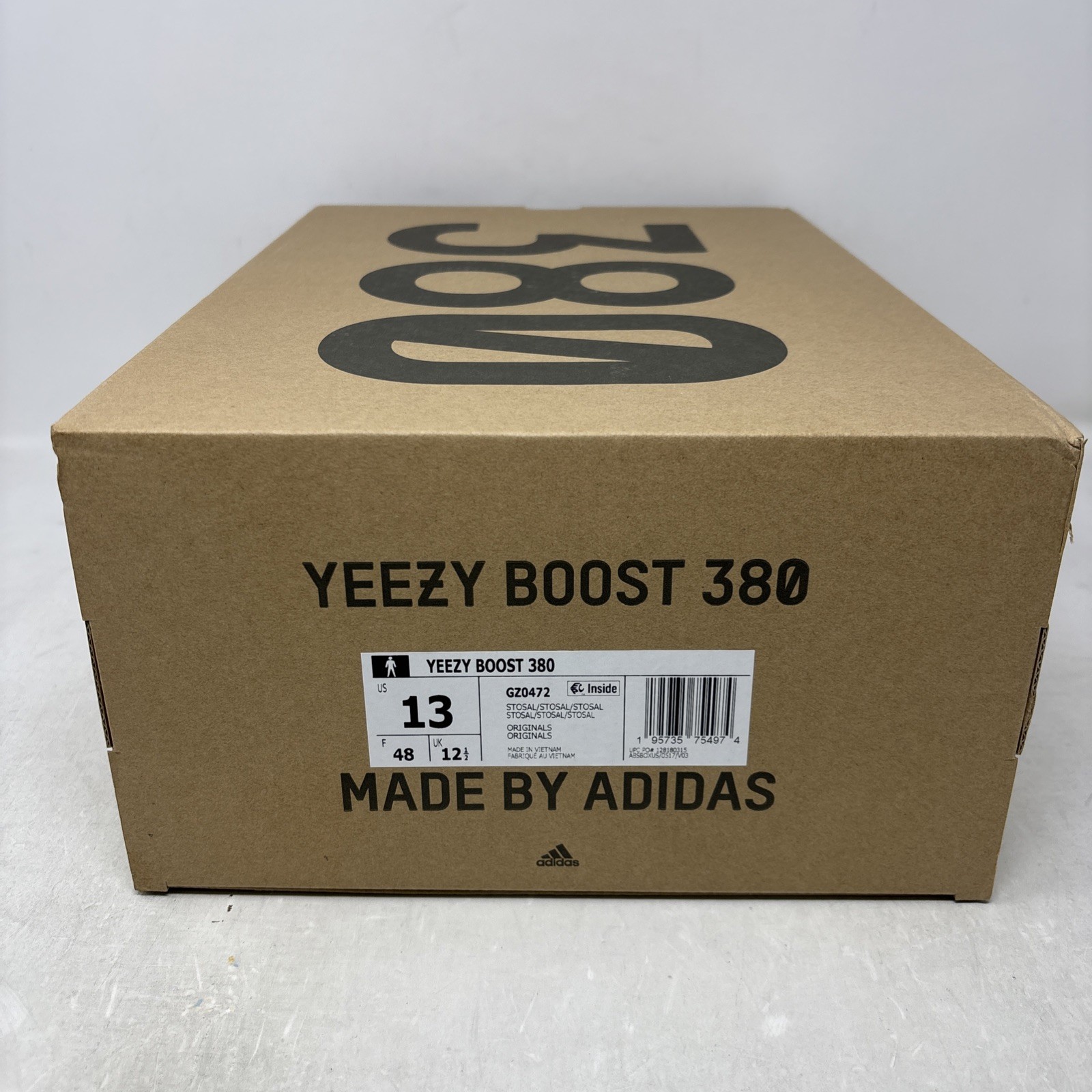 Adidas Yeezy Boost 380 Stone Salt Brown Sneakers, Size 13 BNIB GZ0472