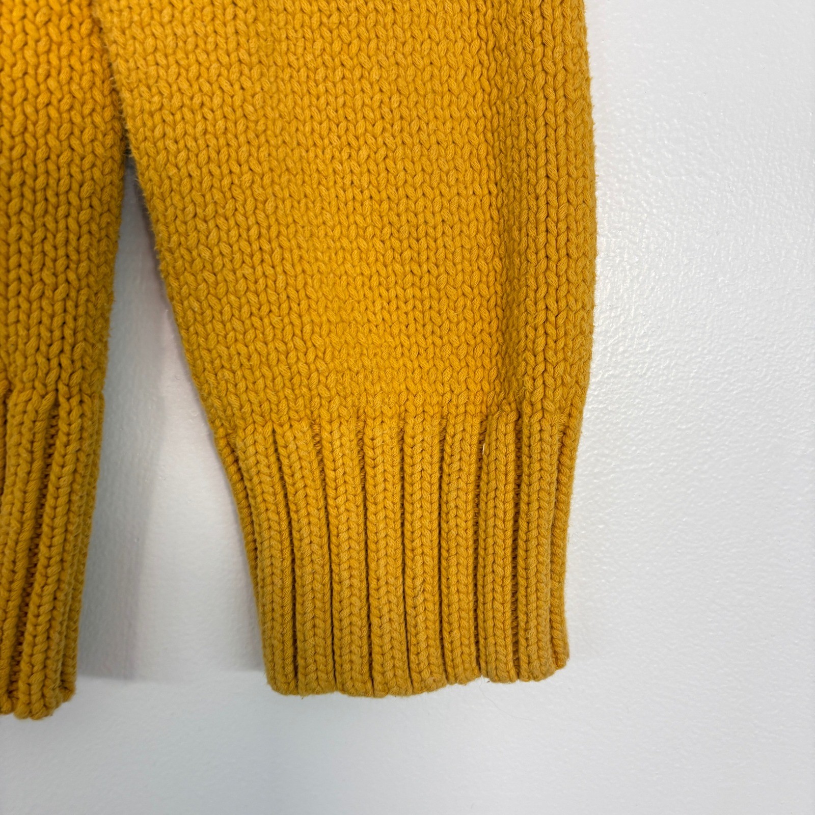 J. Crew Womens Sweater M Yellow Roll Neck Cotton Blend Always Fisherman Oarsman