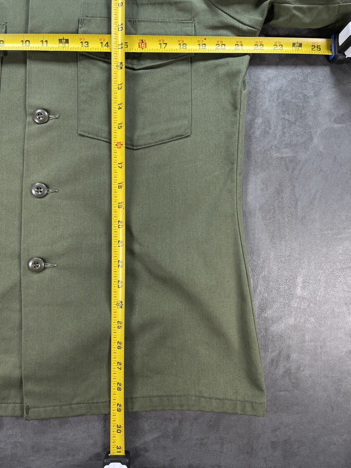 OD Green Button Up 15.5 x 31 US ARMY Vietnam Era 8405-00-015-0005 Shirt No Patch