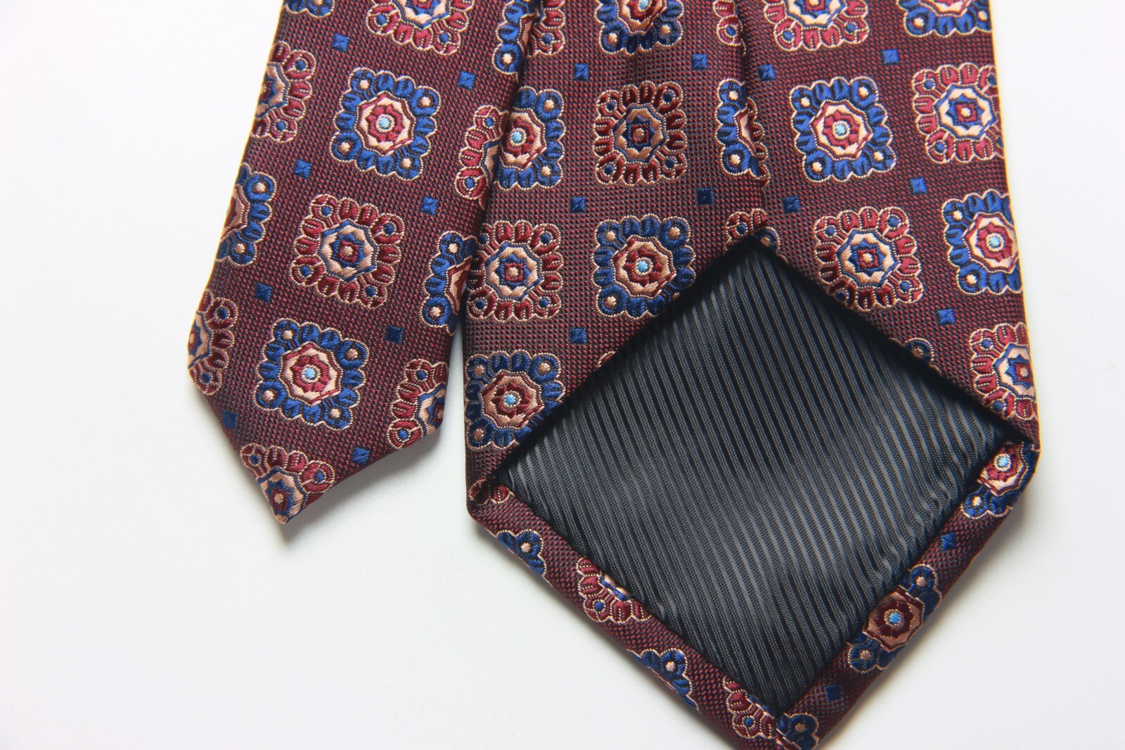 New Classic Polka Dot Blue Brown JACQUARD WOVEN 100% Silk Men’s Necktie Tie