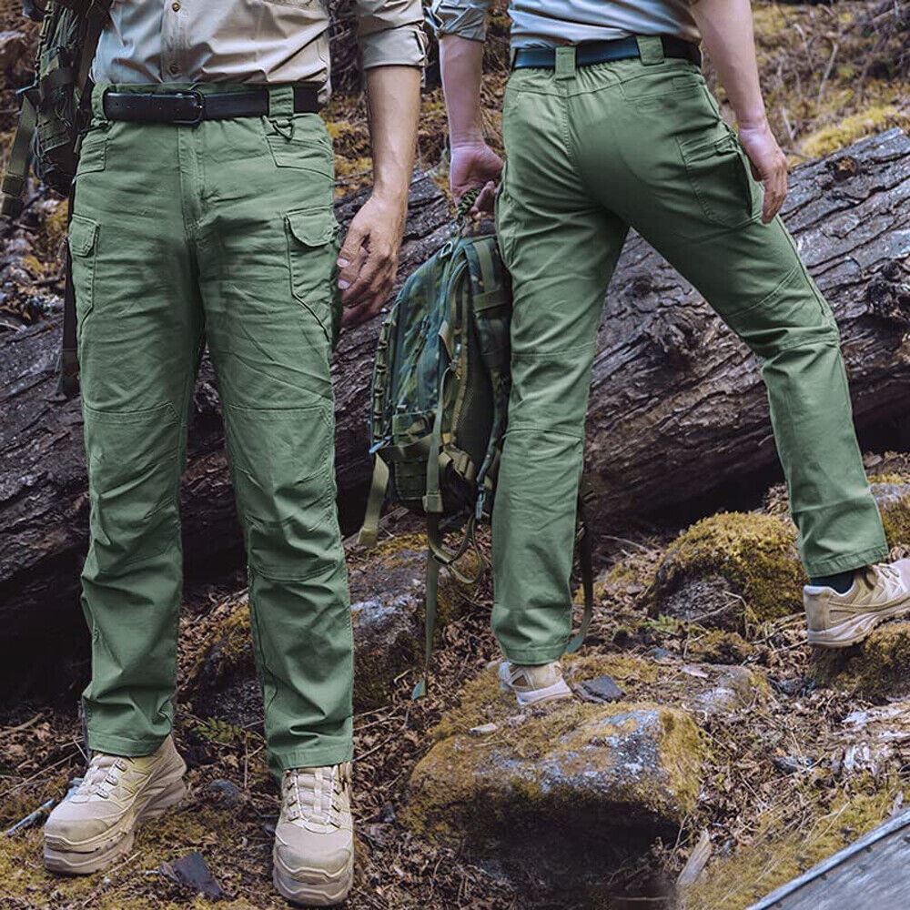 Cargo Trousers Mens Tactical Waterproof Hiking Military Combat Outdoor Pants US