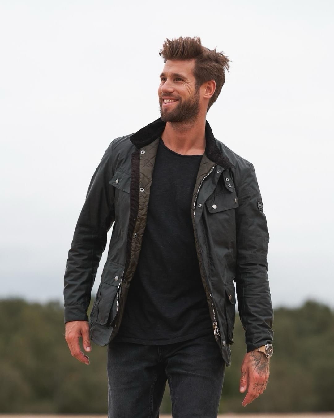 Barbour Men’s International Duke Jacket in Black MSRP$485 XL