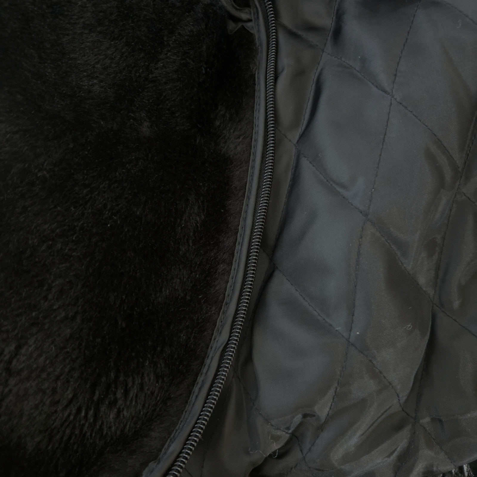 Prestige Men’s L Black Genuine Leather Bomber Jacket Removable Fur Liner