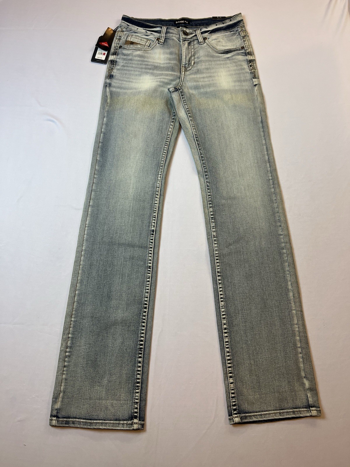 Rank 45 Ringo Stackable Straight Jeans Men’s 30×34 Light Wash Western Denim NWT