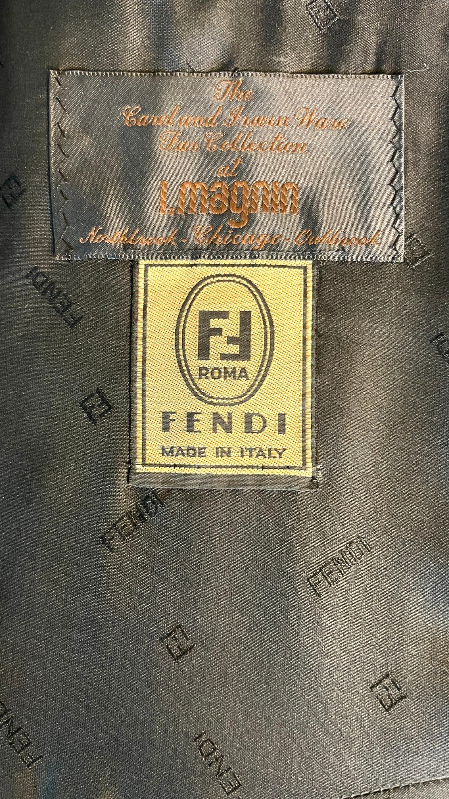 Vintage Black Fur Fendi Jacket Made in Italy I Magnin Small/Medium Multi Seasons