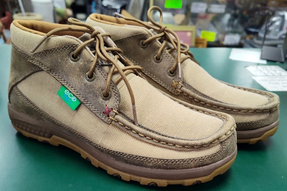 Twisted X WXC0002 TWX Khaki Brown Eco Leather Fabric Lace-Up Women’s 7.5 M