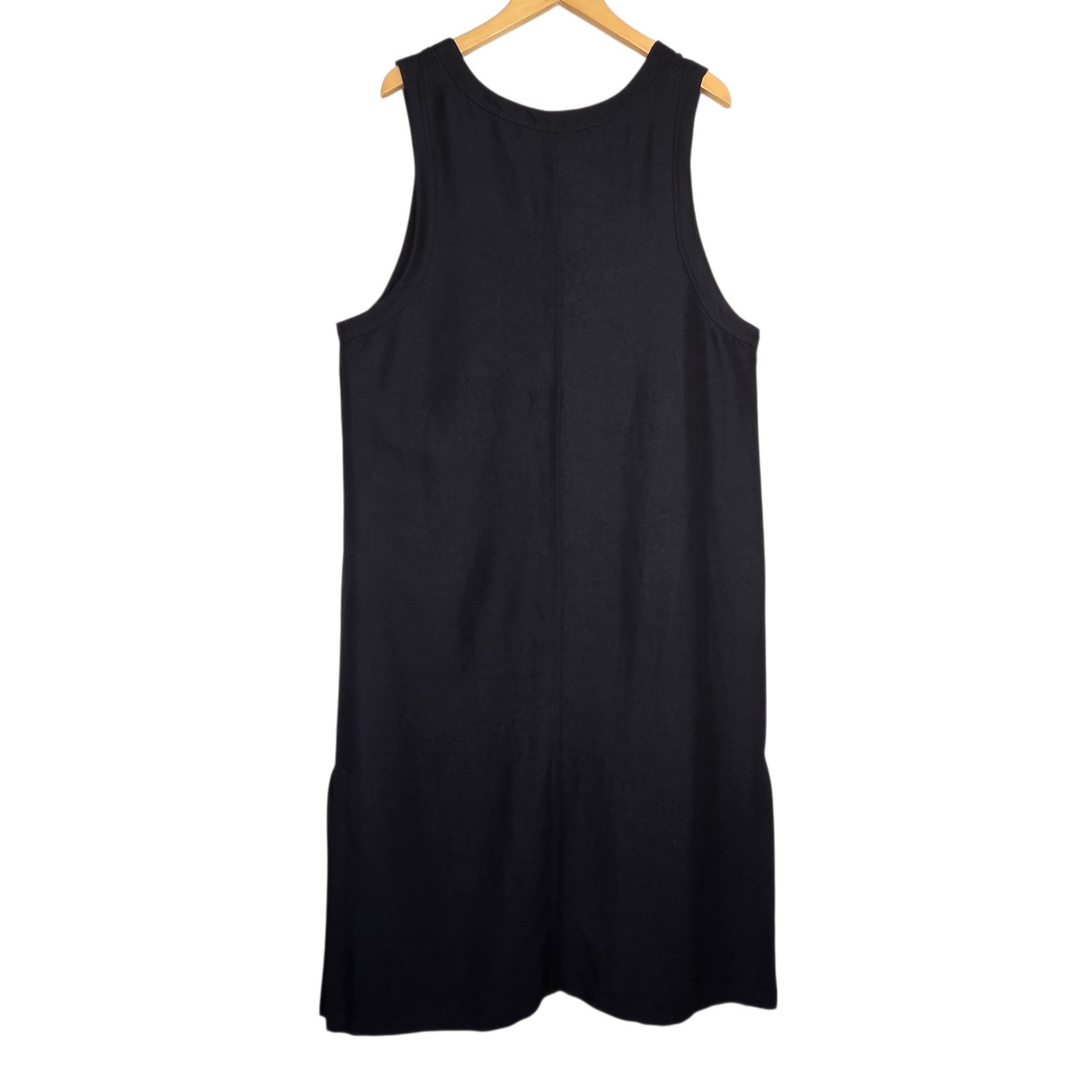Vintage Womens 90s Black Pinafore Overall Jumper Dress 16W Minimalist