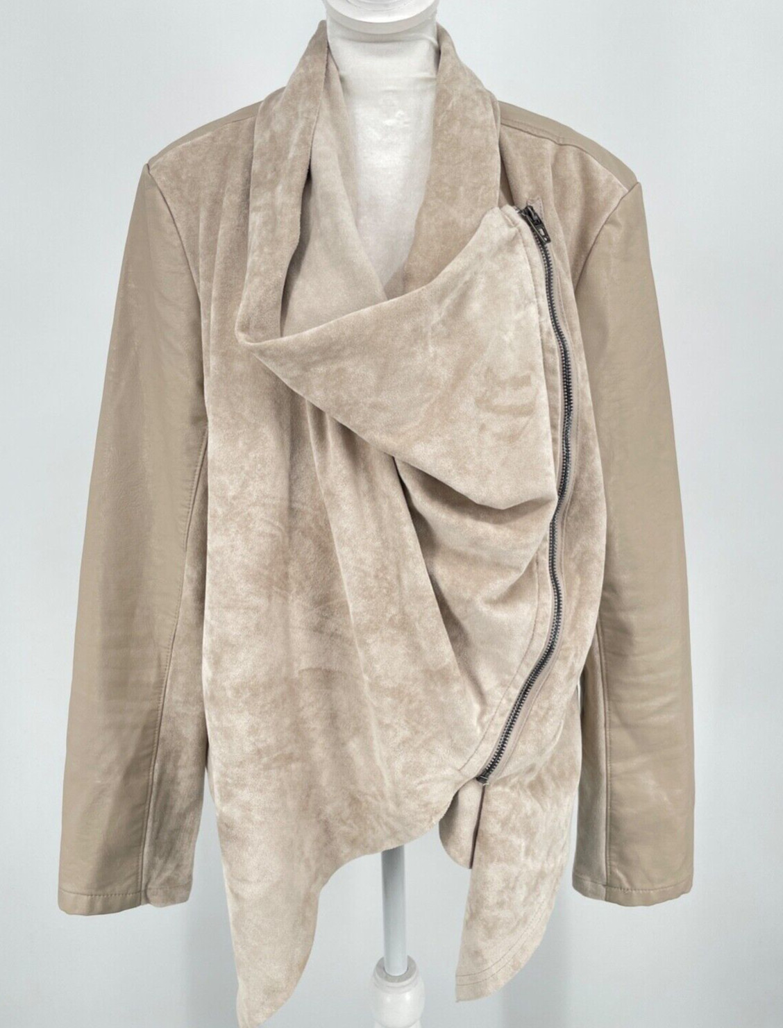 Blank NYC womens Size L Sunny Days Moto Jacket faux suede asymmetrical zip