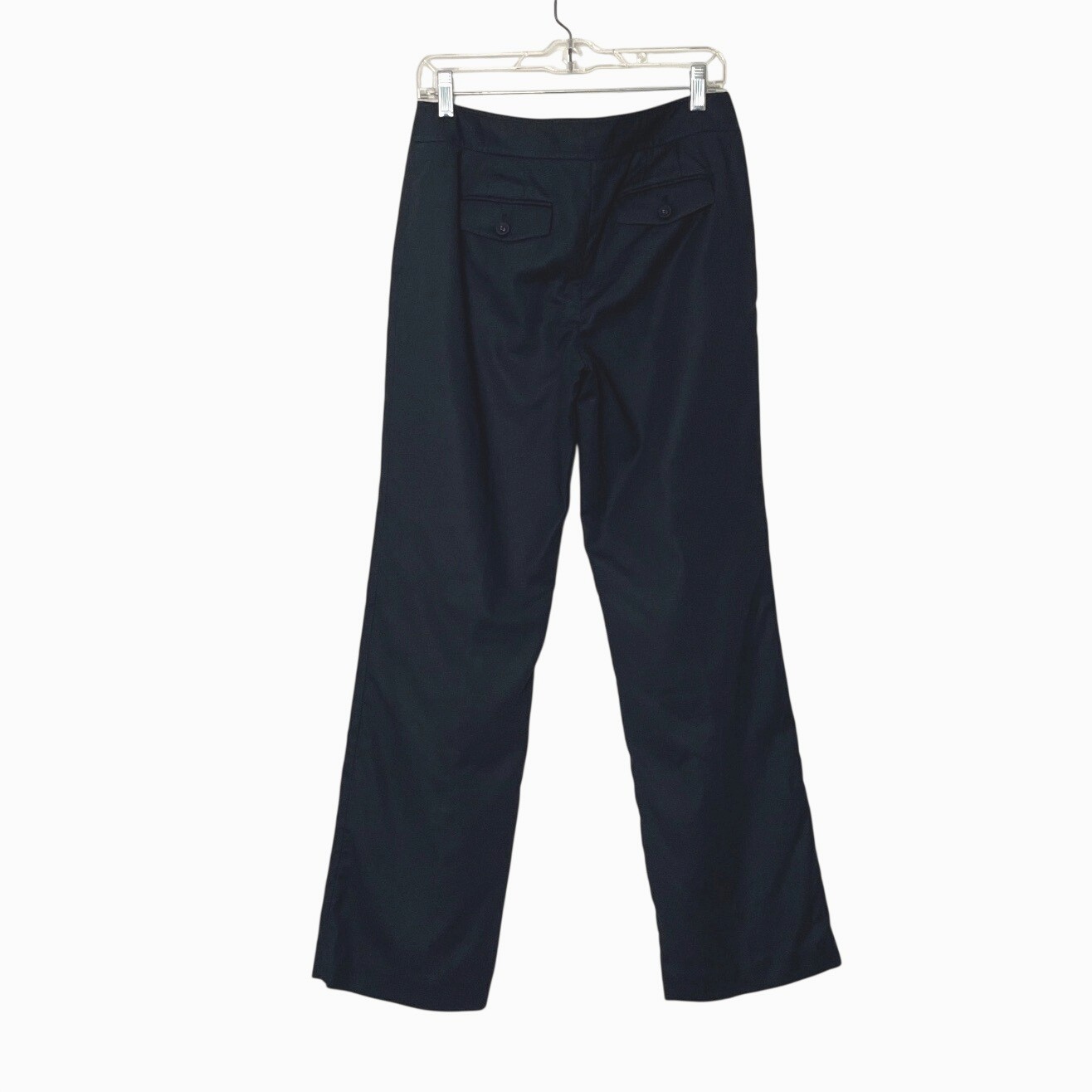Ann Taylor Women’s Black Margo Lined Wide Leg Dress Pants Size 4 Buckle Detail