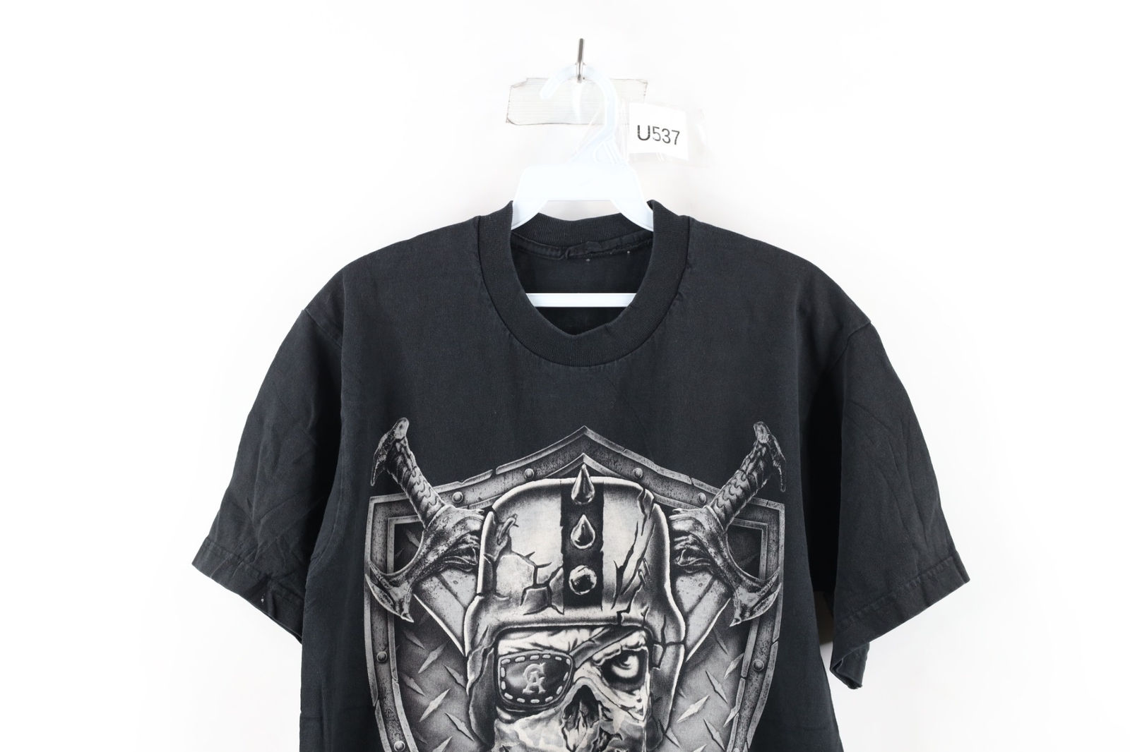 Vtg 90s Streetwear Mens Medium Faded Skull Sword Cali Rider Motorcycle T-Shirt