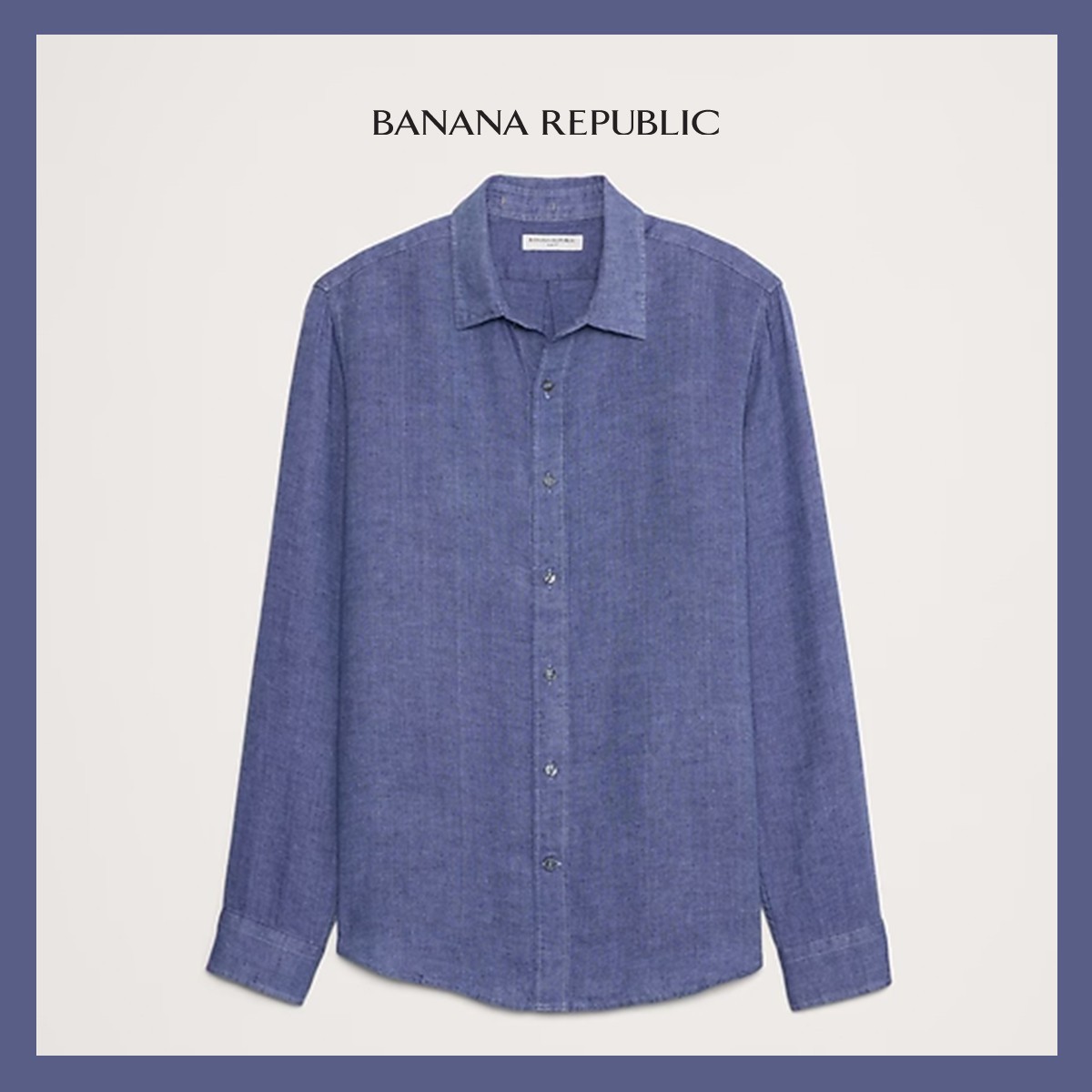 NWT – Banana Republic Men’s Blue Slim-Fit Linen Shirt Linen Shirt Sz M – $95