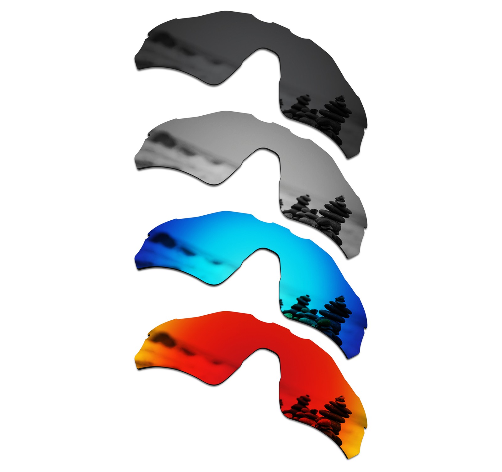 Set of 4 Men’s Replacement Lenses for Oakley Radar EV Path OO9208 Combo Pack