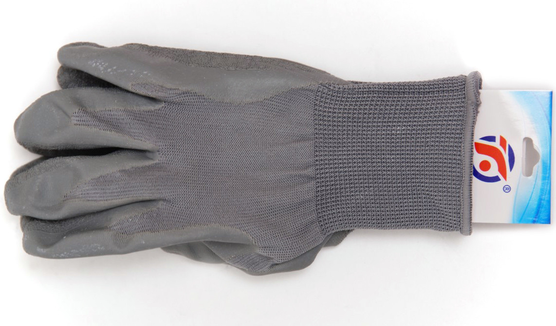 Textured Latex GRIP Knit Fabric Work Gardening Gloves Gray Women lot Size Med Lg