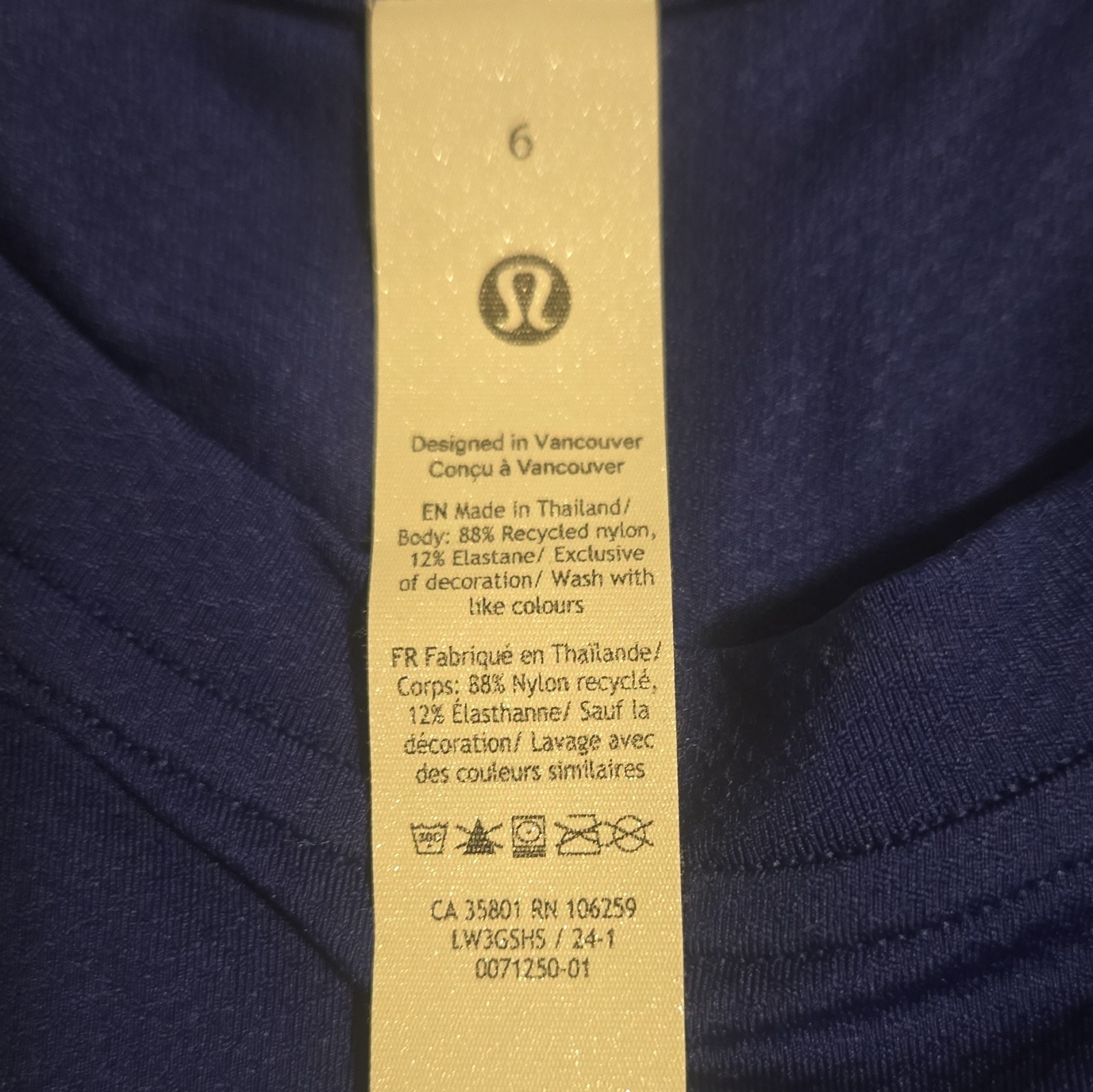 Lululemon Abrasion-Resistant High-Coverage Long-Sleeve Shirt Larkspur Size 6