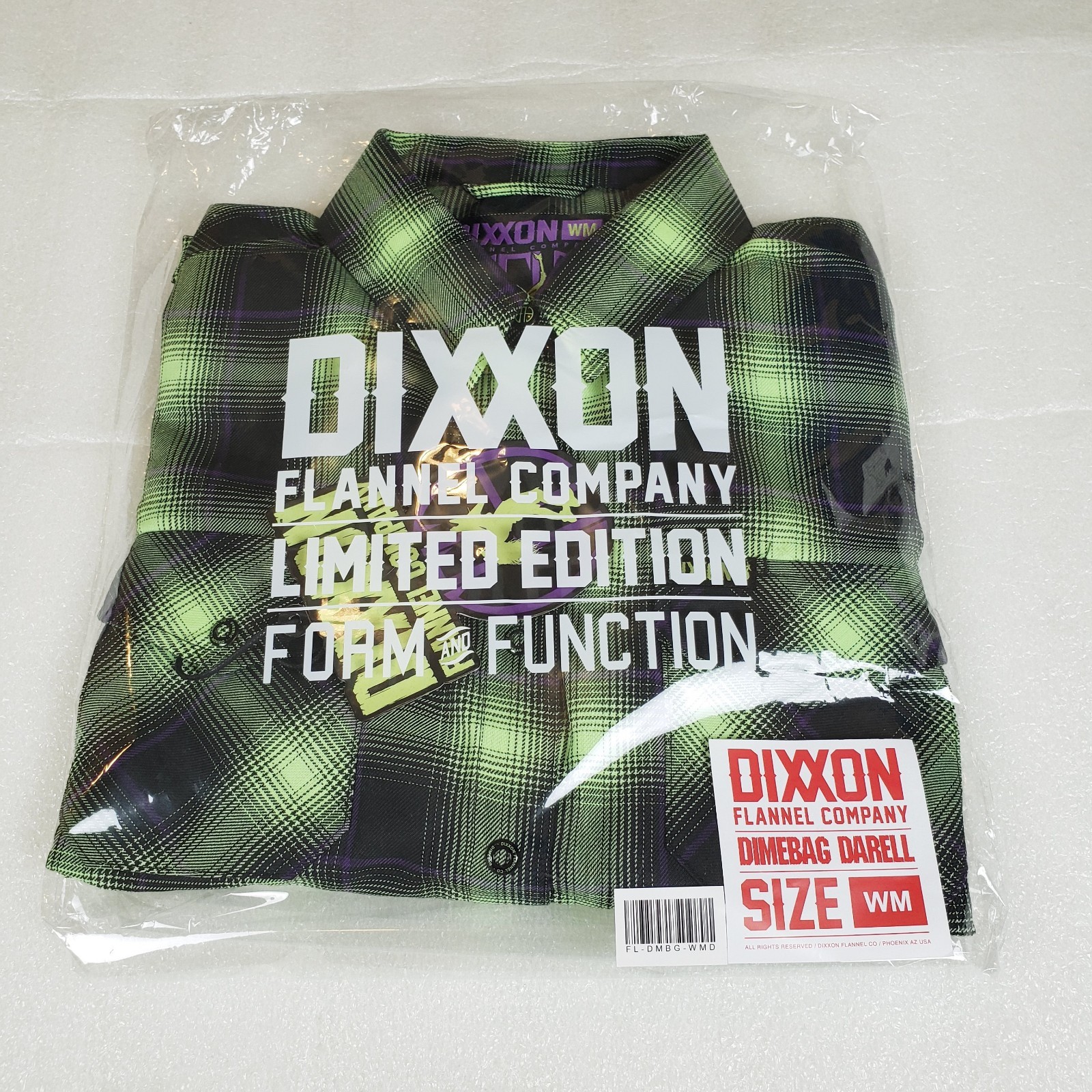 NWT Women’s Medium Dixxon Dimebag Darrell Women’s Glow In The Dark Flannel Shirt