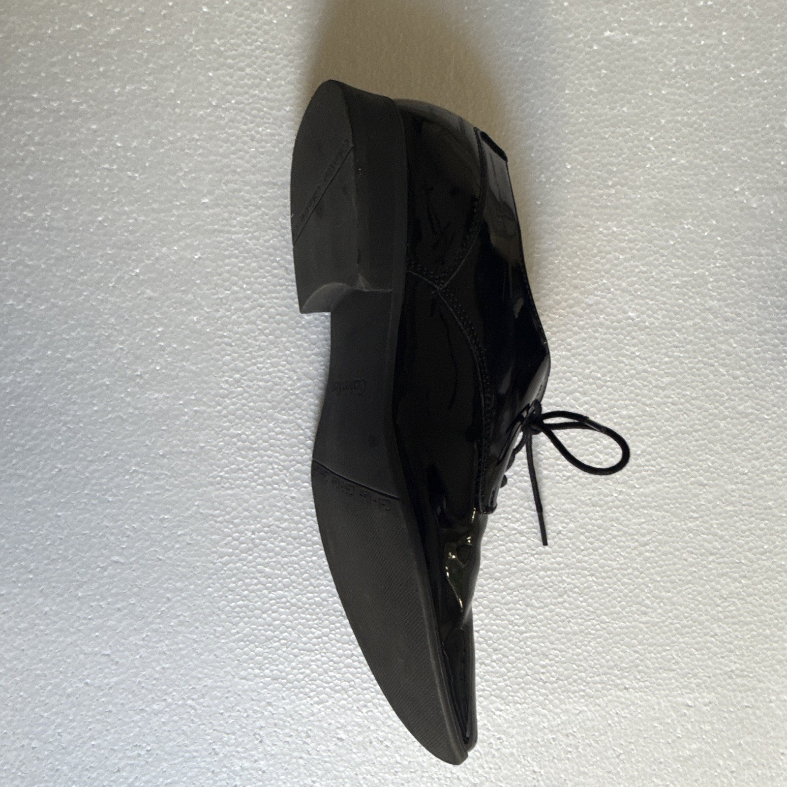 Calvin Klein Brodie Patent Leather Lace-Up Oxford Dress Shoes Black 11.5M