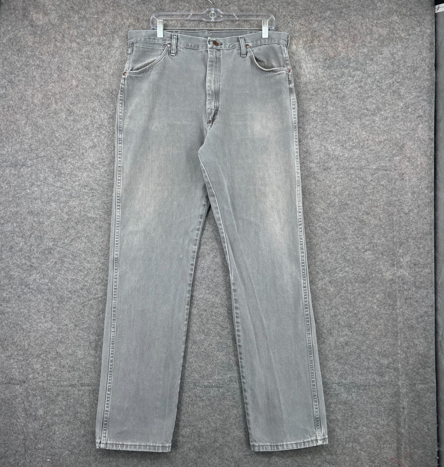 Wrangler 13MWZ Jeans Mens 36×36 Gray Cowboy Cut Western Workwear Denim