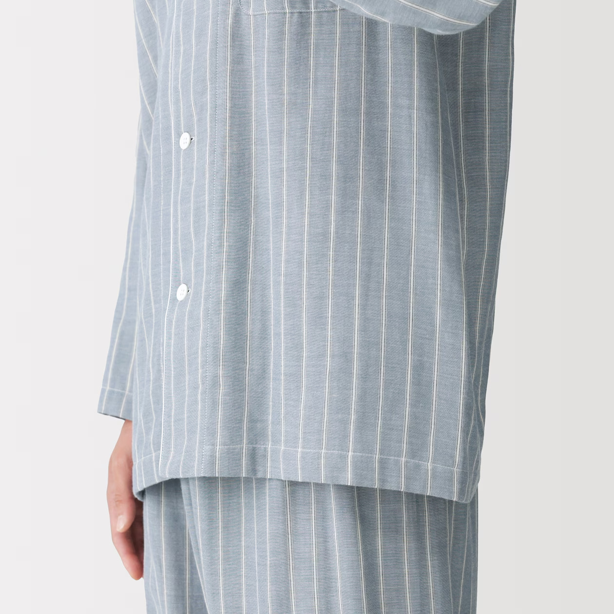 MUJI Mens 100% Organic Cotton Double Gauze Pajamas Smoky Green FedEx
