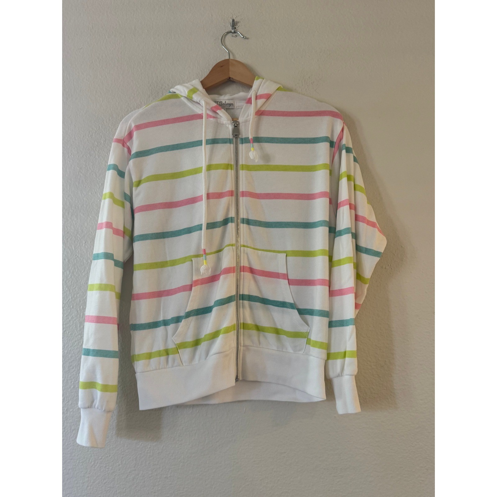PJ Salvage Zip Hoodie/Pants Lounge Oatmael/Pastel Set XS Exc